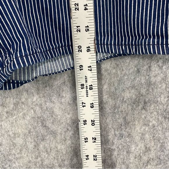Lee Womens Blue/White Striped Regular Fit Short Mid Rise Shorts Size 14 Medium - Picture 6 of 11